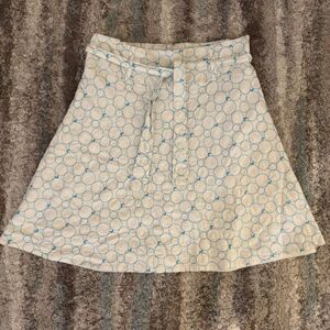 Vintage DJ & Co Cotton/Rayon Embroidered Polka Dot Skirt 12